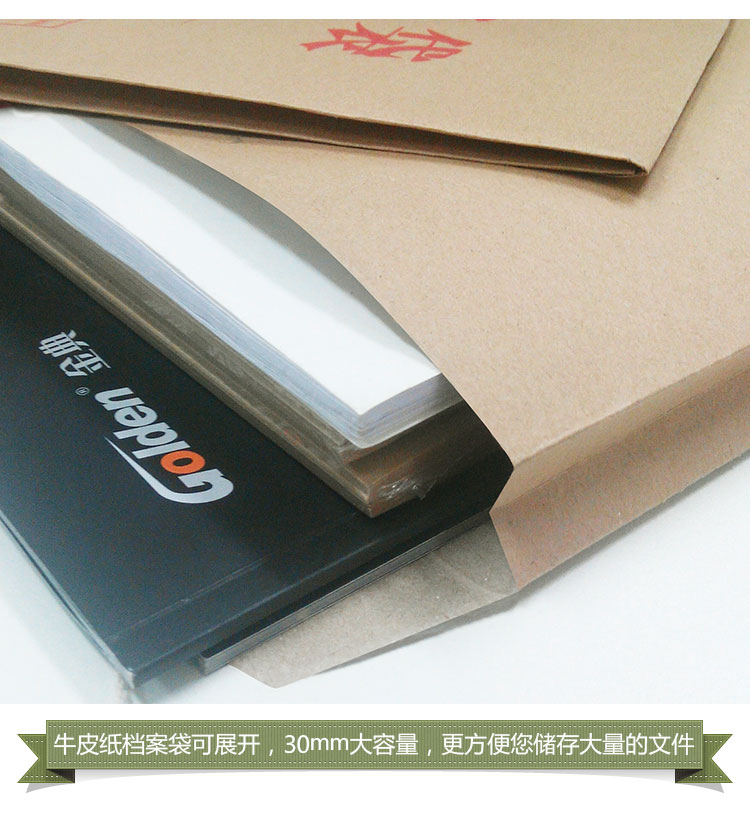 金典10只装加厚牛皮纸档案袋